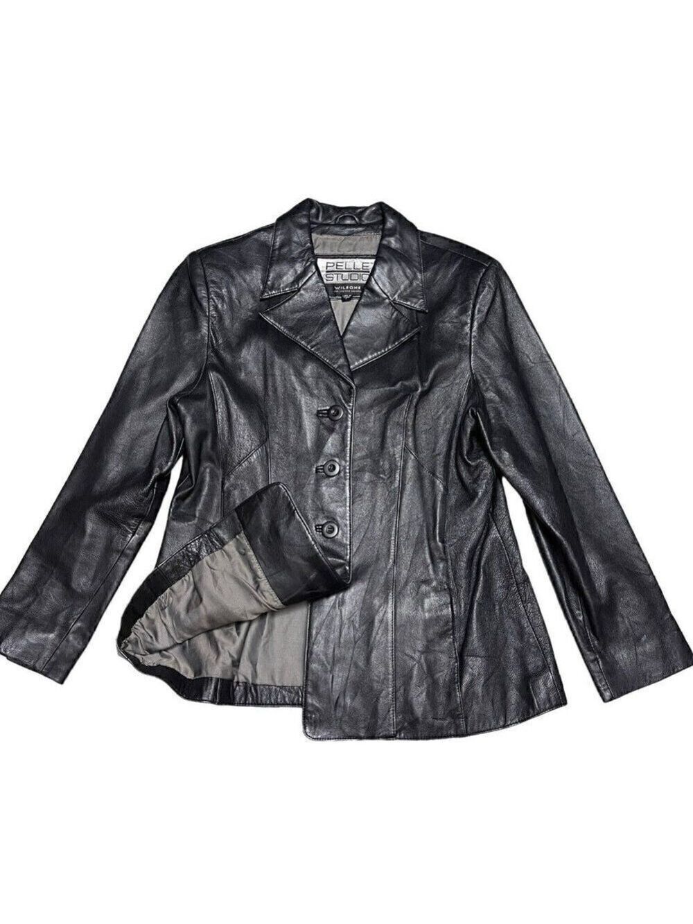 Wilson’s Leather Pelle Studio Vintage Leather Designer Luxury Jacket Medium